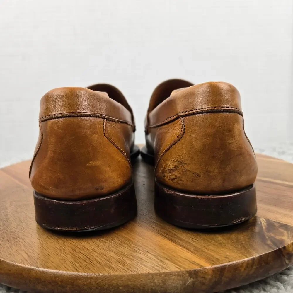 Allen Edmonds Mens 8.5D Cavanaugh Brown Leather Casual Office Penny Loafer